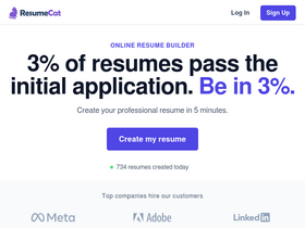 'resumecat.com' screenshot