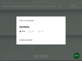 'sienneboutique.com' screenshot