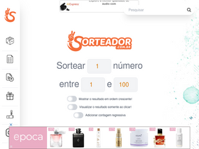 'sorteador.com.br' screenshot