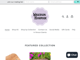 Wilkerson Handmade homepage screenshot