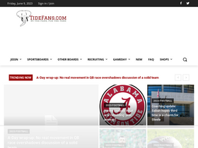 'tidefans.com' screenshot