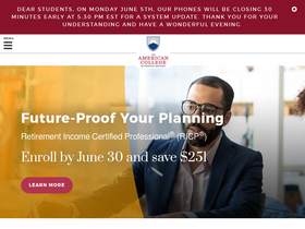 'theamericancollege.edu' screenshot