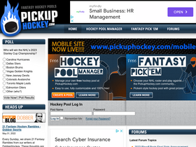 'pickuphockey.com' screenshot