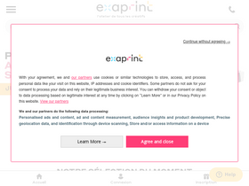 'exaprint.fr' screenshot