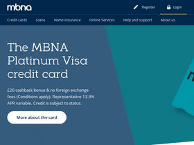 'mbna.co.uk' screenshot