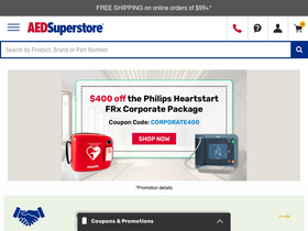 'aedsuperstore.com' screenshot