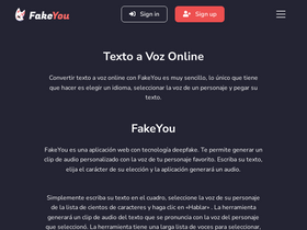 'fakeyou.online' screenshot