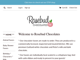 rosebudchocolates.com homepage screenshot