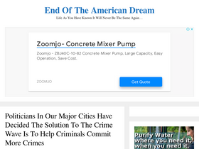 'endoftheamericandream.com' screenshot