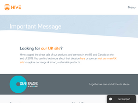'hivehome.com' screenshot