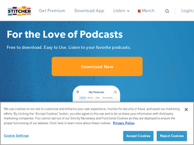 'stitcher.com' screenshot