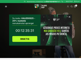 Shop Zalgiris website screenshot