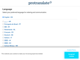 'protranslate.net' screenshot