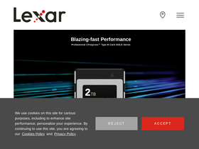 'lexar.com' screenshot