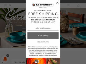 'lecreuset.com' screenshot