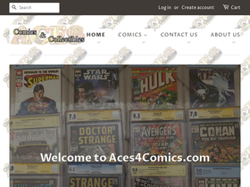 aces4comics.com homepage screenshot