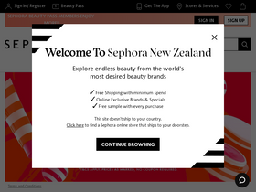'sephora.nz' screenshot