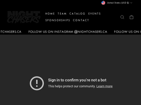 nightchasers.ca homepage screenshot