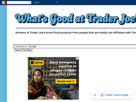 'whatsgoodattraderjoes.com' screenshot