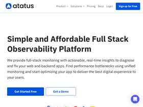 'atatus.com' screenshot