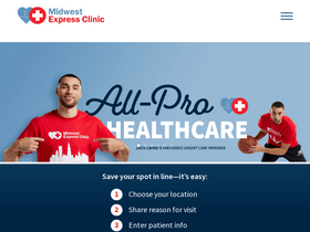 'midwestexpressclinic.com' screenshot