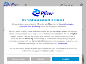 'pfizerclinicaltrials.com' screenshot