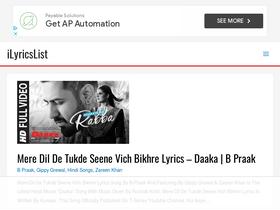 'ilyricslist.com' screenshot