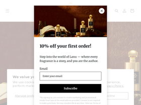 lanufragrance.com homepage screenshot