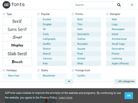 'azfonts.net' screenshot