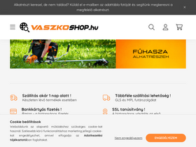 'vaszkoshop.hu' screenshot