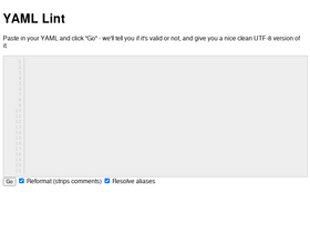 'yamllint.com' screenshot