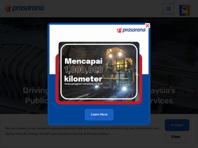 'prasarana.com.my' screenshot