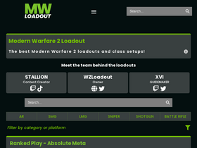 'mwloadout.com' screenshot