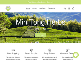 mintongherbs.com homepage screenshot