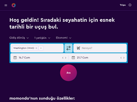 'momondo.com.tr' screenshot