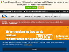 'yrc.com' screenshot