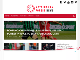 'nottinghamforest.news' screenshot