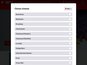 'hoyts.com.au' screenshot