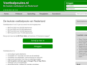 'voetbalpoules.nl' screenshot