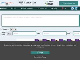 'pnrconverter.com' screenshot