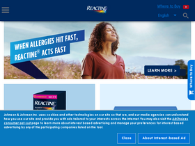 'reactine.ca' screenshot