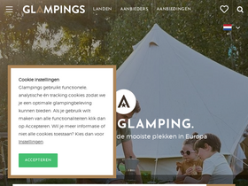 'glampings.nl' screenshot