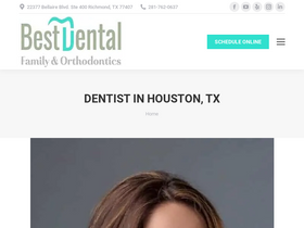 'bestdentistinhouston.com' screenshot