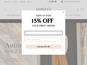 samirascloset.com.au homepage screenshot