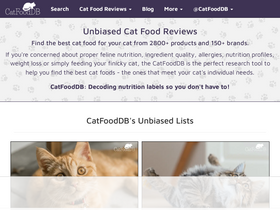'catfooddb.com' screenshot