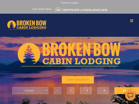 'brokenbowcabinlodging.com' screenshot