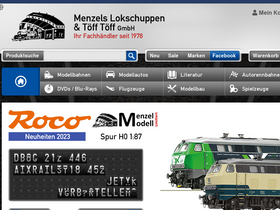 'menzels-lokschuppen.de' screenshot