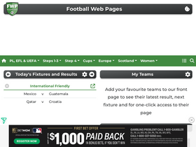 'footballwebpages.co.uk' screenshot