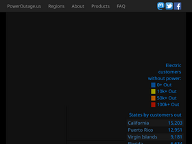 'poweroutage.us' screenshot