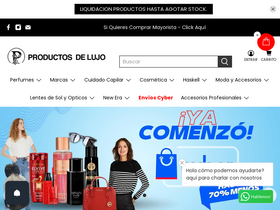 Productos de Lujo website screenshot